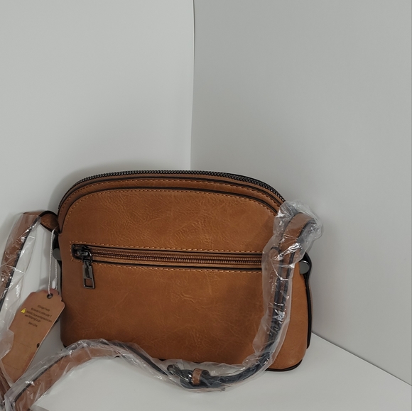 Womens Crossbody adjustable Shoukder Strap Sam and Hadley brown quilted Purse - Picture 4 of 8